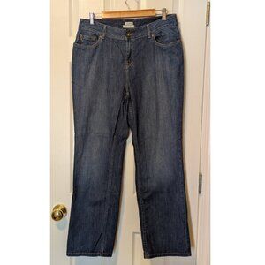 L.L. Bean Favorite Fit straight leg dark wash jeans 12